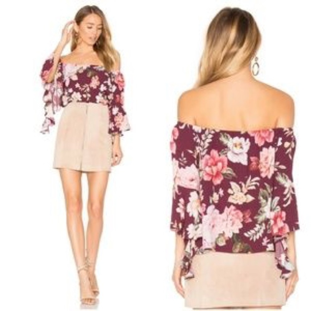 Majorelle off the shoulder floral top